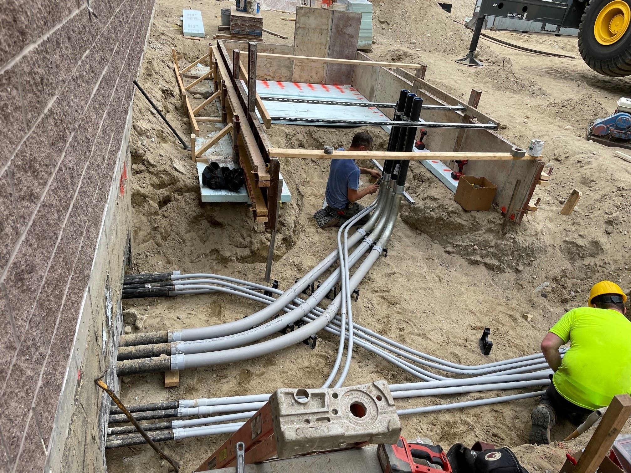 Generator Pad with Electrical Conduits